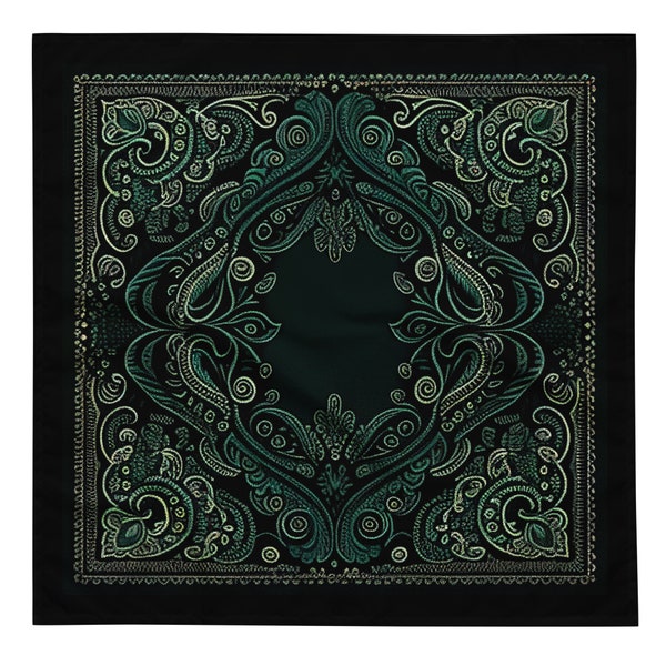 Bandana vert foncé | mouchoir | écharpe | cachemire | design original | millésime