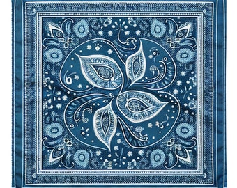 Baby blue paisley bandana | handkerchief | scarf | vintage | classic | original
