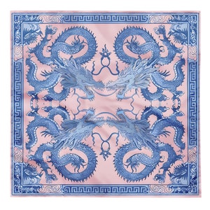 Östliche Drachen Bandana Design, Wandbehang, Taschentuch, Schal, Einstecktuch, deluxe Design.