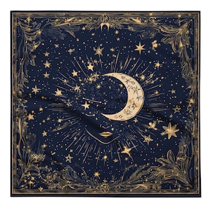 Celestial Bandana, Tapestry, Handkerchief, Neck Scarf, House decoration, Pocket Square, deluxe design.