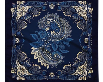 Blue Paisley bandana | handkerchief | scarf | custom designs | original