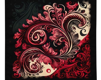 Red and White Paisley bandana