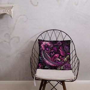 Pink Floral Pillow | Decorative Décor | Pre Stuffed | Living Room, Bed Room | Collection 2 of 2