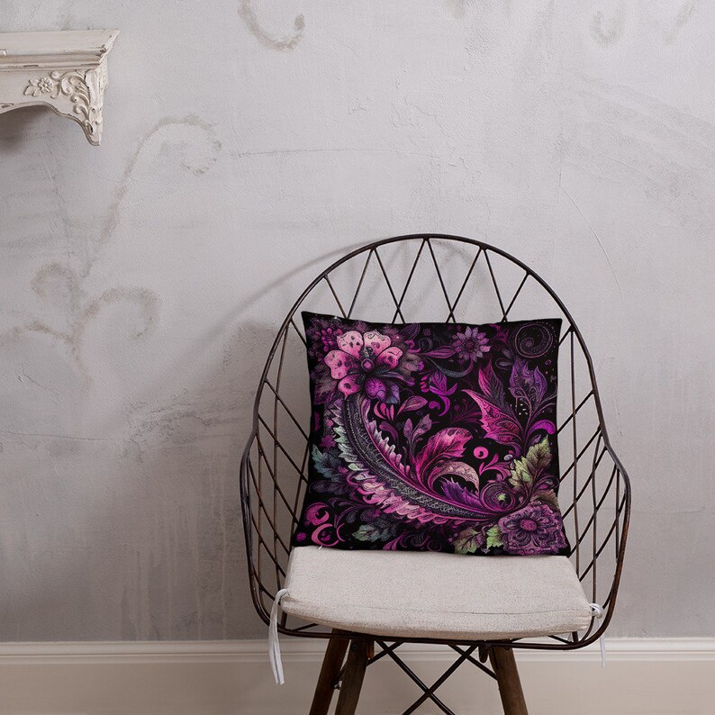 Pink Floral Pillow | Decorative Décor | Pre Stuffed | Living Room, Bed Room | Collection 2 of 2