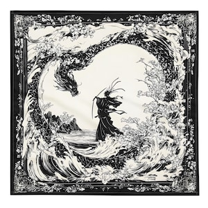 Ocean Samurai Bandana, Wandteppich, Taschentuch, Halstuch, Hausdekoration, Einstecktuch, deluxe Designs