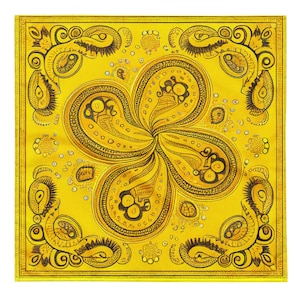 Yellow paisley bandana | handkerchief | scarf | vintage | classic | original
