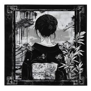 Japanische Kunst Bandana, Tapisserie, Taschentuch, Halstuch, Hausdekoration, Einstecktuch, deluxe Design.