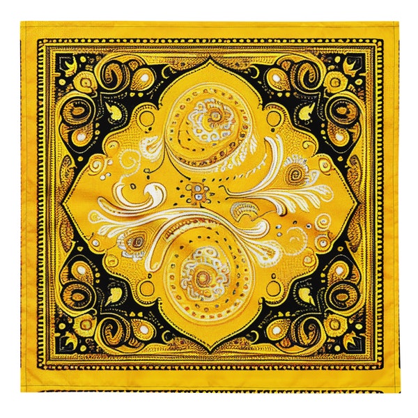 Yellow paisley bandana | handkerchief | scarf | vintage | classic | original