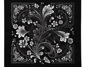 Schwarzes Paisleybandana Bandana | Taschentuch | Schal | individuelle Designs | Original