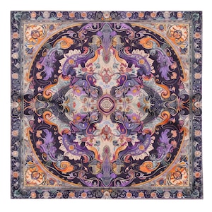Limited edition royal purple paisley Bandana, Handkerchief, Neck Scarf, House decoration, Pocket Square, deluxe design.
