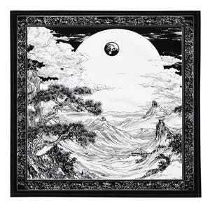 Japanische Landschaftskunst Bandana, Wandtuch, Taschentuch, Halstuch, Hausdekoration, Einstecktuch, deluxe Design.