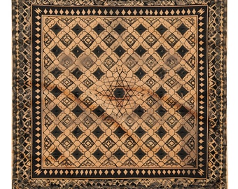 Limited edition keffiyeh inspired tan bandana, Handkerchief, Neck Scarf, House decoration, Pocket Square, deluxe design.