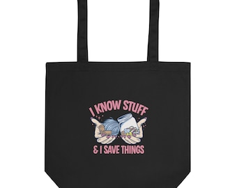 I Know Stuff & I Save Things draagtas van biologisch katoen