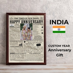 Benutzerdefinierte Paar Jahrestag Geschenk Idee Eltern, Indien Hindu Sikh Punjabi JEDE JAHR Hochzeitsgeschenk für Mama Papa, Desi Shaadi Ehe Schild Poster