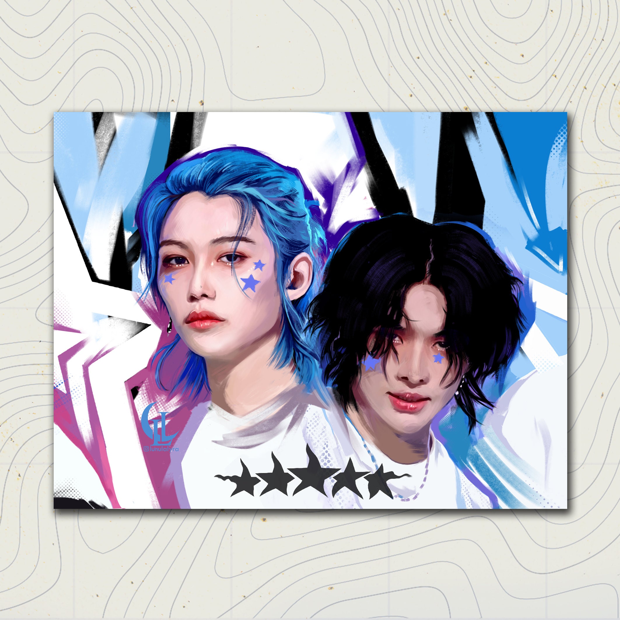 Lee felix and hyunjin straykids Art Board Print for Sale by