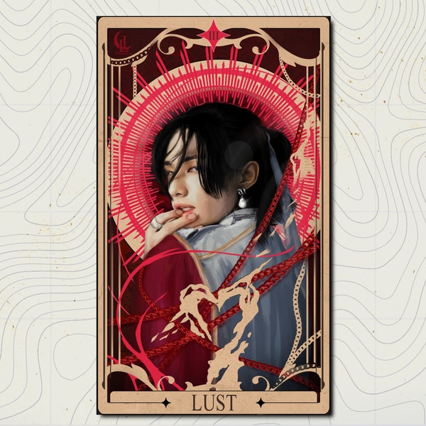 Hyunjin - Stray Kids, Seven Deadly Sins ,Lust (Approx A5 Art Print) SKZ - Wall Art - Poster - Fanart