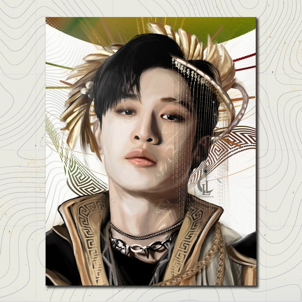 Bang Chan - Stray Kids, 3RACHA, Godlike Serie (Ca A5 Kunstdruck) SKZ - Wand Kunst - Poster - Fanart