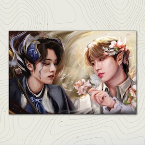 Minsung - Stray Kids, Han & Lee Wissen, April Showers Bring May Blumen (ca. A5 Kunstdruck) SKZ - Wand Kunst - Poster - Fanart