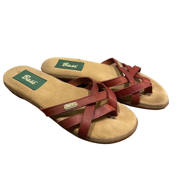 G.H. Bass VTG 90 s Leather Sunjuns Strappy Flip Flop Sandals