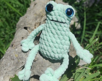 Chubby frog long legs - Crochet Pattern No Sew