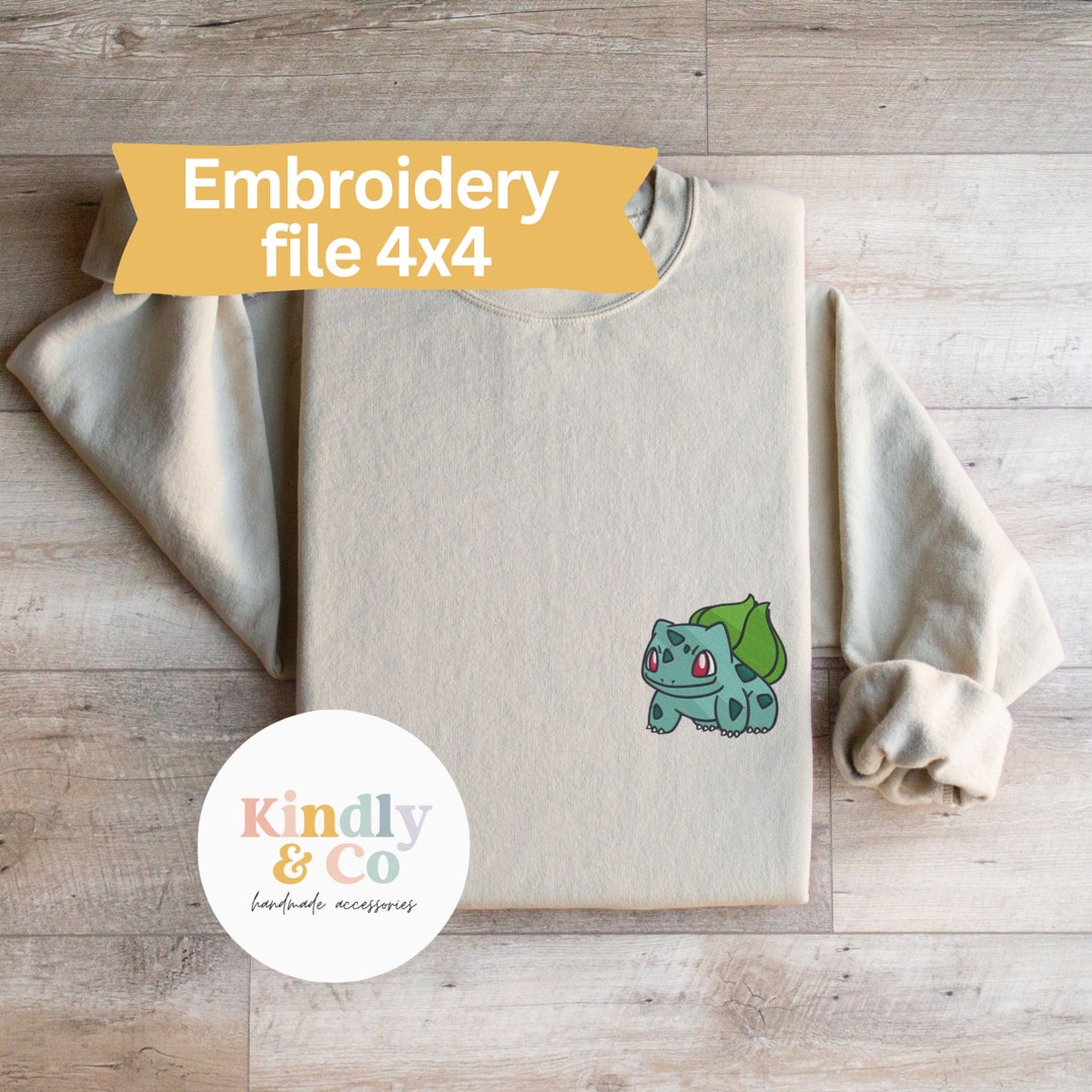 Bulbasaur Embroidery, Embroidered Design, Pokemonembroidery, Design ...