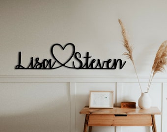 Heart Names Sign | Personalized Couples Love Name Sign | Valentine’s gift | Anniversary Gift | Personalised Housewarming Gift | Love Sign
