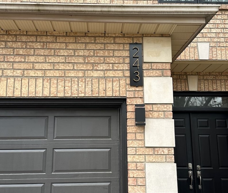 Gold Metal house Number Vertical horizontal plaque Modern Plaque House sign House numbers residential sign