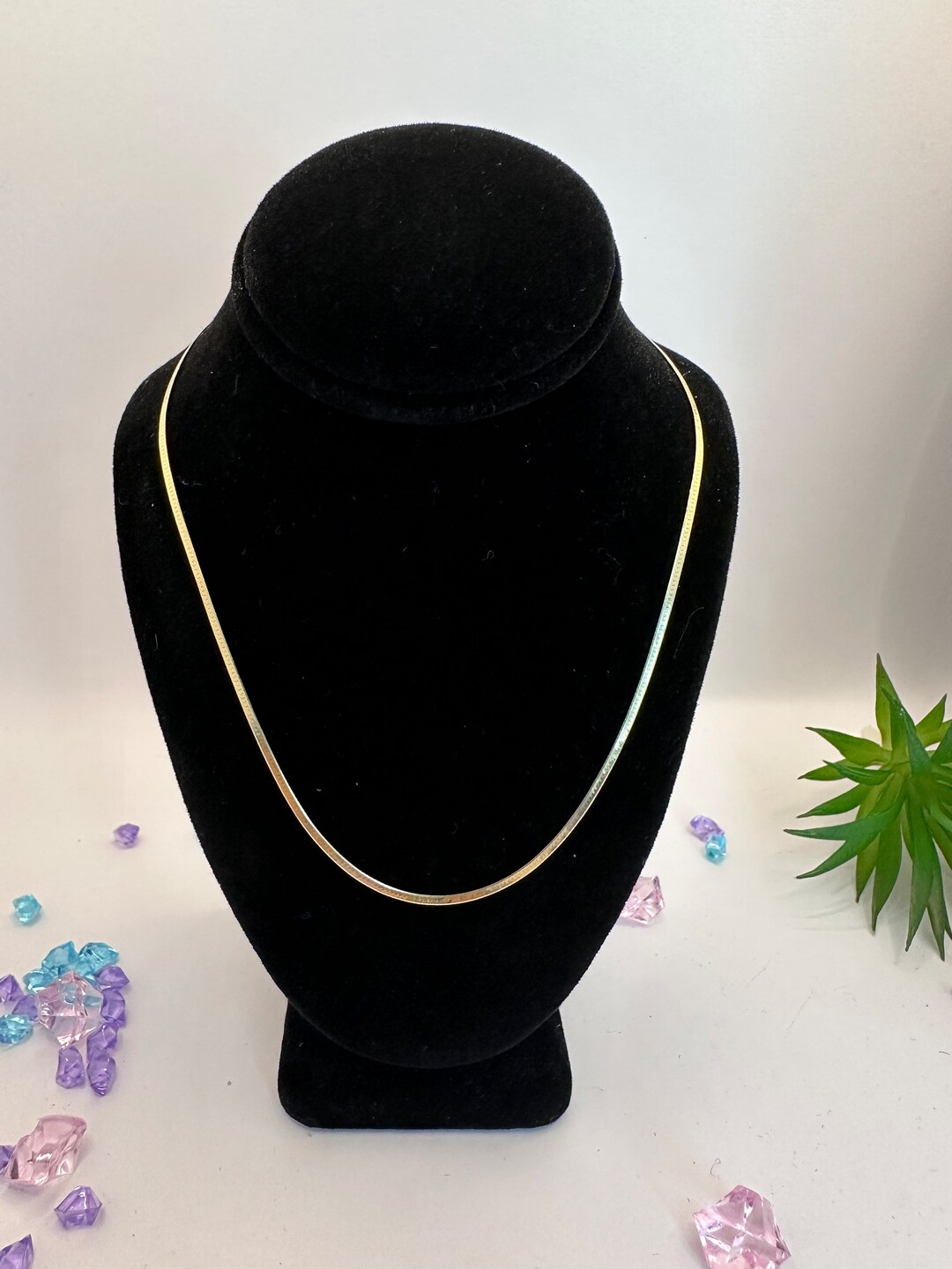 18K Solid Gold Snake Chain Necklace Etsy