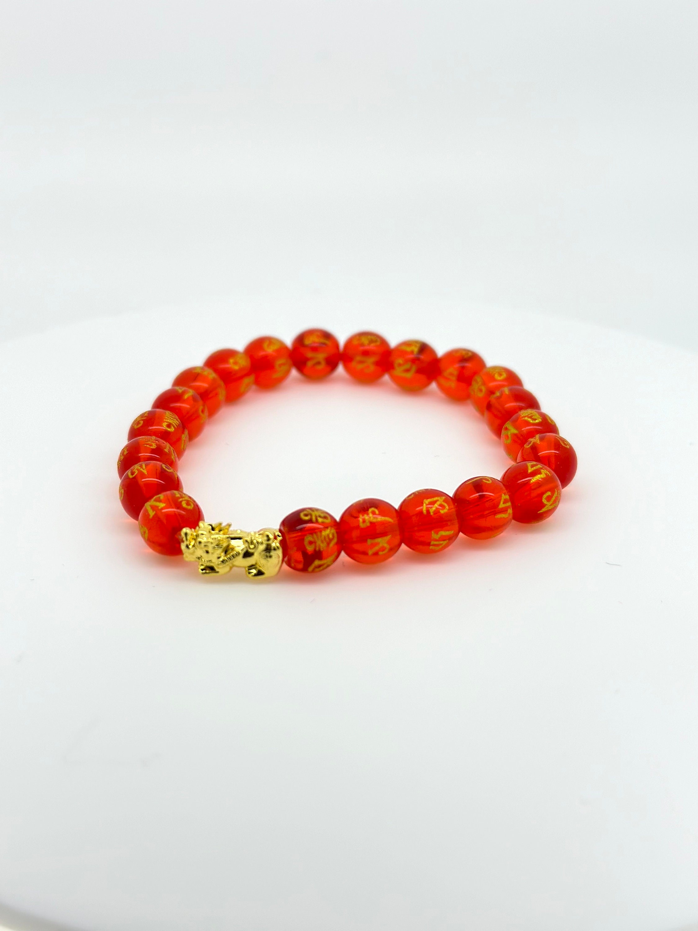 Lucky 18K Gold Red Mantra PIXIU Bracelet PIYAO Etsy