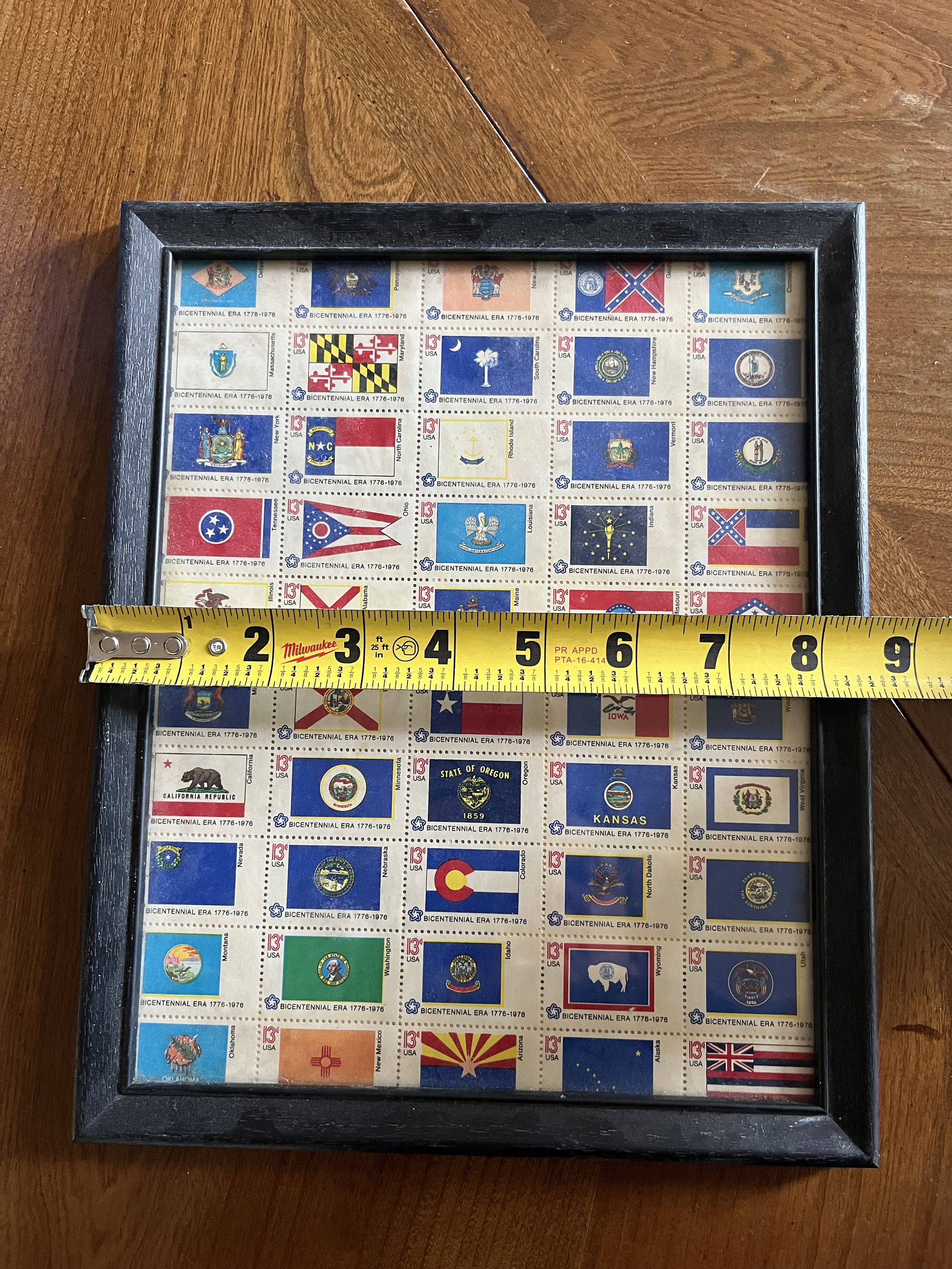 1976 13-cent US Stamps Bicentennial State Flags, Full Sheet of 50