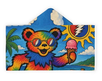 Batik-Tanzbär Kapuzenhandtuch | Jugend Kapuzenhandtuch