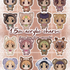 3 FOR 25! ENDS 11/26 | Phone Charms | Cozy Chibis | 1.5in Acrylic Charm w/ String Attachment
