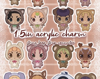Charms Chibi para teléfono / Charm acrílico de 1,5 pulgadas con cordón