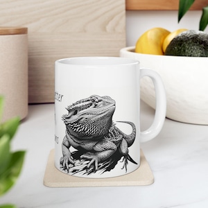 Bartagame Keramiktasse: Das Leben ist besser mit Drachen, Fantasy Tasse, Einzigartige Drachenkunst 11oz oder 15oz