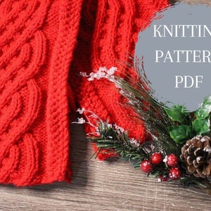 CHARLOTTE SCARF | Easy Celtic Cable Scarf Knitting Pattern Digital Download Unisex Winter Scarf PDF