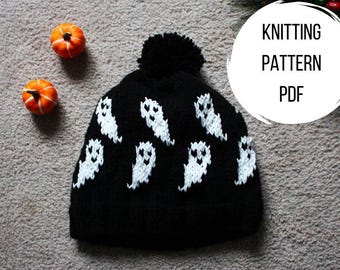 GLOWING GHOSTIE HAT | Easy Halloween Fall Spooky Ghost Glow in the Dark Hat Pom Pom Pattern Unisex Hat Digital Download Pdf