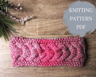 RACHEL EARWARMER | Easy Cable Ear Warmer Knitting Pattern Digital Download Women's Ear Warmer Pattern PDF
