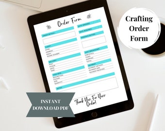 Craft Custom Order Form PDF | Easy Printable Single Page Knitting Crochet Order Form Business Management Instant Digital Download