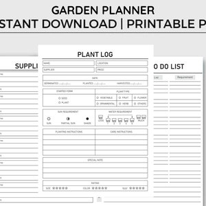 Garden Planner Printable, Gardening Log, Garden Journal, Gardening Organizer, Gardening Binder, Gardening Logbook, Gardening Book, Planting