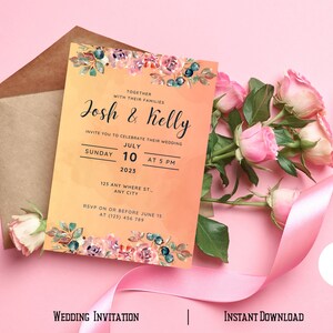 Hochzeitseinladung | Bearbeitbare minimalistische Hochzeitseinladung | Moderne Hochzeitseinladung | Druckbare Hochzeitseinladung | Party Einladung |PDF Print