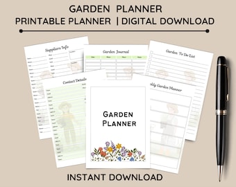 Garden Planner Printable, Gardening Log, Garden Journal, Gardening Organizer, Gardening Binder, Gardening Logbook, Gardening Book, Planting