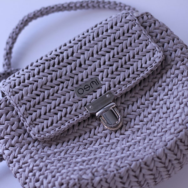 Raffia handbags crochet, summer handmade bag, straw clutch purse, crochet raffia bag, aesthetic women bag, small crossbody bag, gift ideas