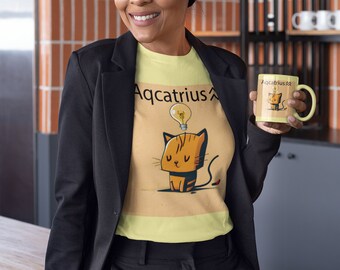 Aquarius. Zodicat Signs: The Whimsical Horoscope Cat T-Shirt Series