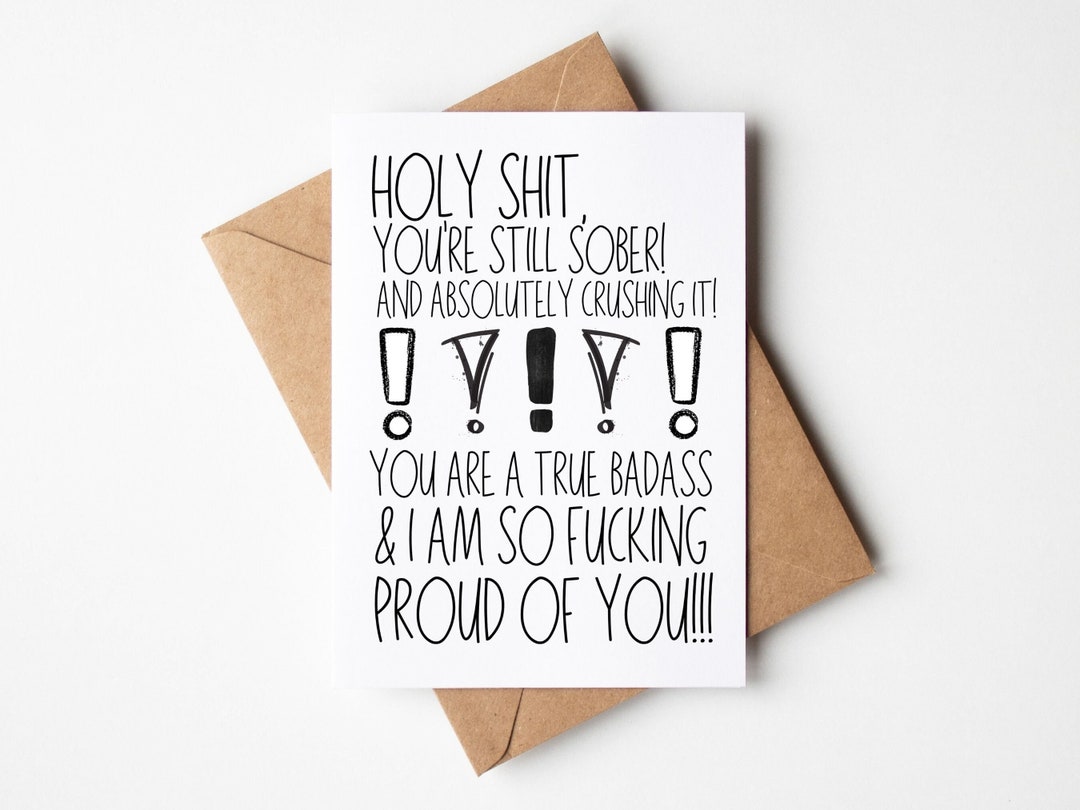 Printable Recovery &amp; Sobriety Card 5x7 | Sobriety Gift | Card for ...
