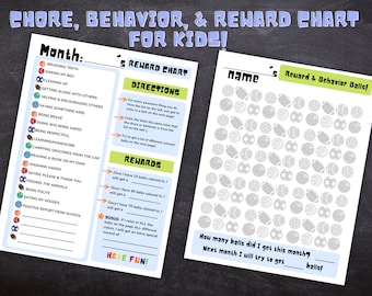 Tabla de tareas imprimible para niños, Lista de verificación de temas deportivos para niños / Tabla de tareas diarias / Tabla de comportamiento y rutina / Tabla de incentivos para niños