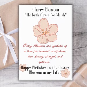 Printable March Birthday Card for the Flower Lover in your Life! Thoughtful and Special Card for her with a Printable Envelope for 5x7 Card!