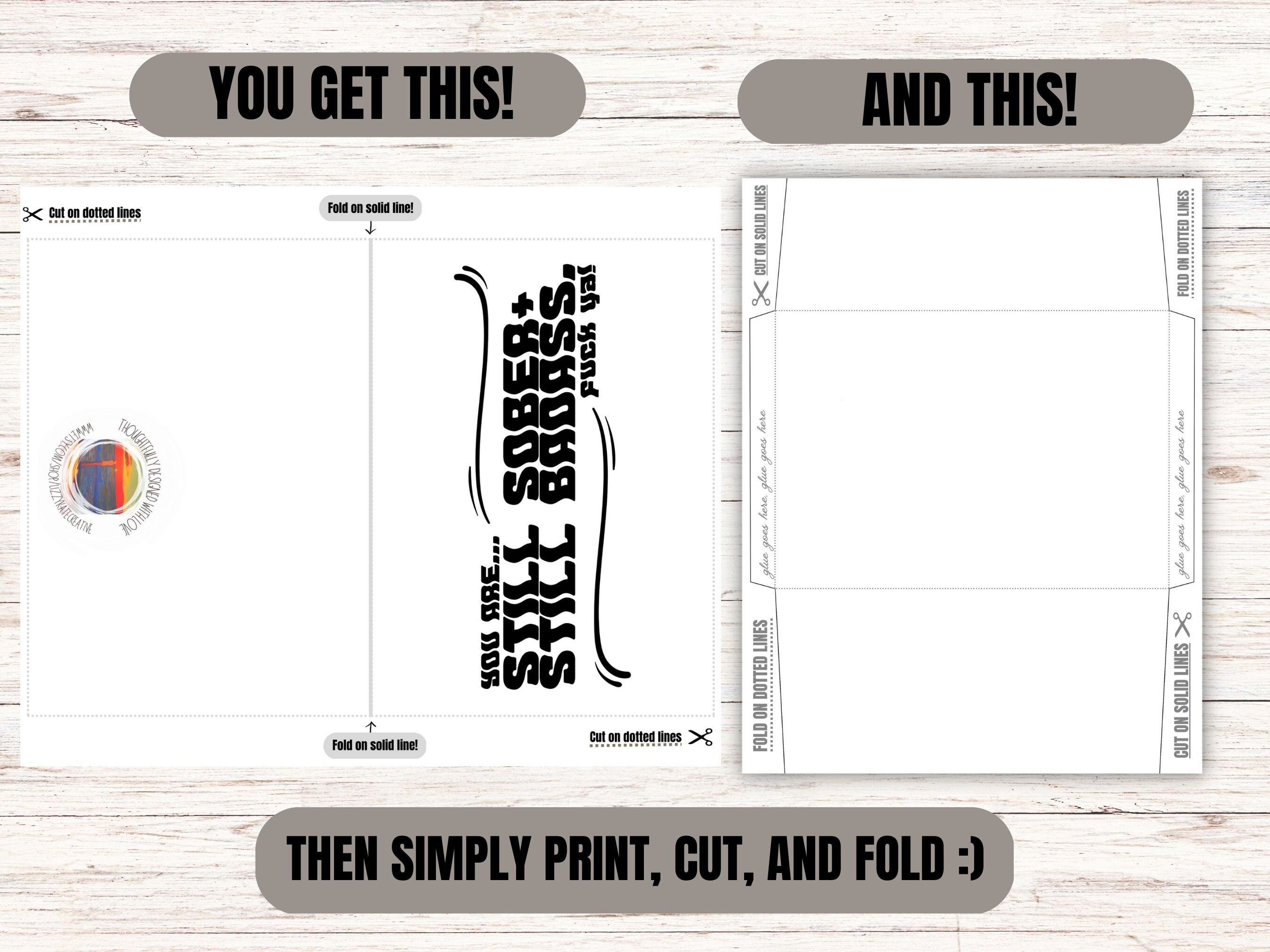 Printable Recovery & Sobriety Card 7 X 5 | Sobriety Gift | Card for ...