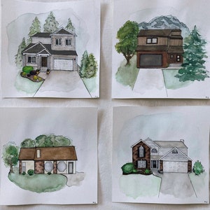 Custom House Watercolor Painting