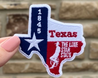 Texas Full Embroidered Iron On Patch, The Lone Star State Art Gift, Travel Patch for Jacket, Bag, Backpack Accessory, Souvenir Embellishment