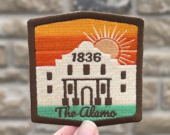 Alamo Full Embroidered Iron On Patch, Alamo Souvenir, Texas Souvenir, Texas Patch, San Antonio, Embroidered Travel Patch, Backpack Accessory